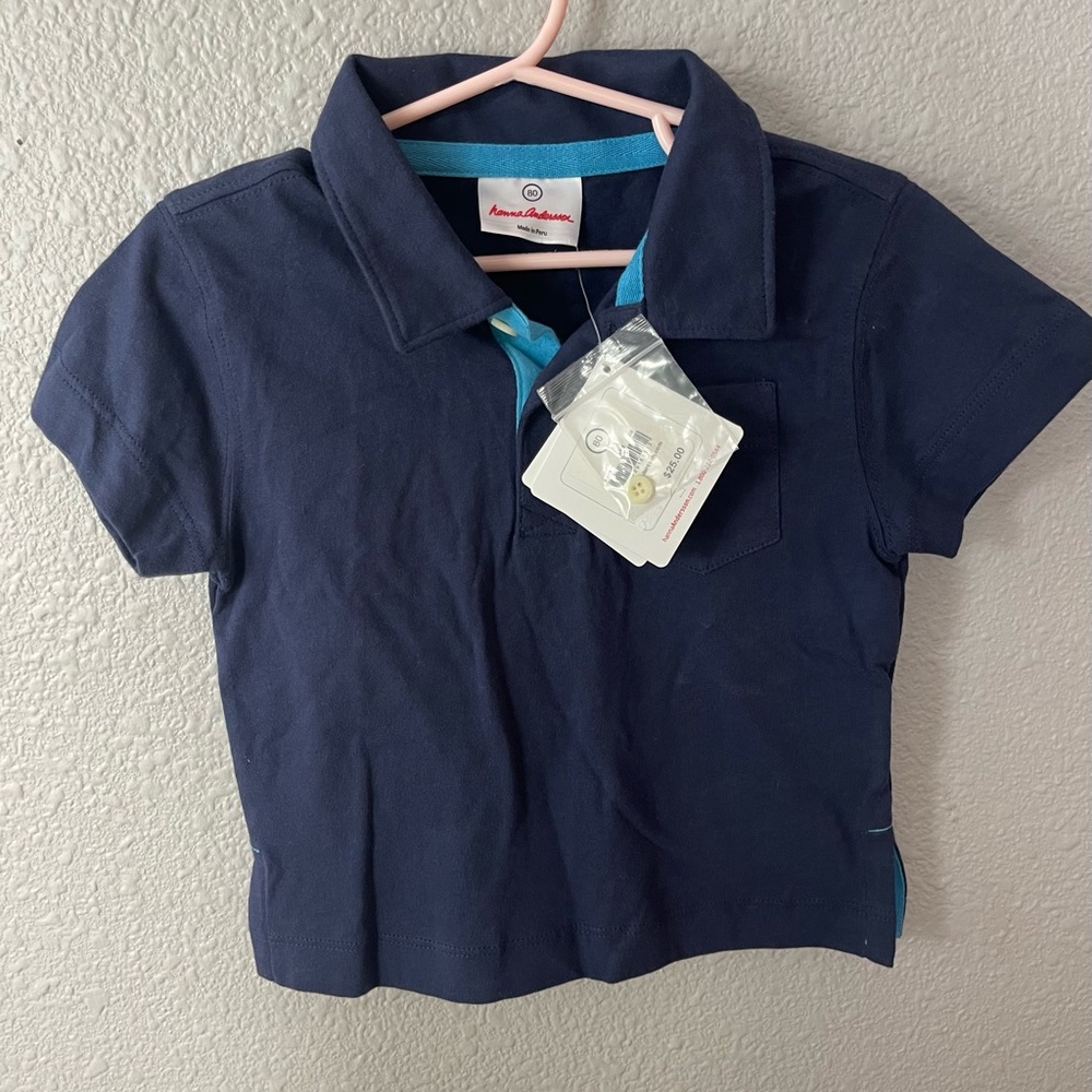 NWT 1/4 button Hanna Andersson polo